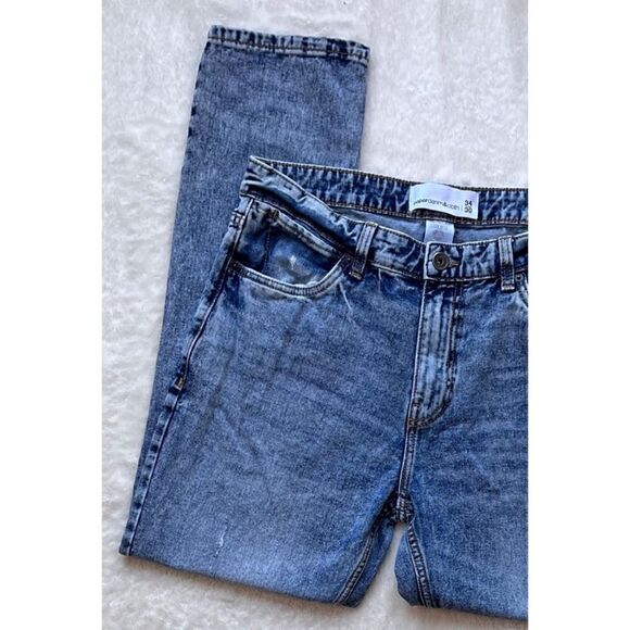 Paper Denim & Cloth Mens Denim Jeans Straight Mid Rise Blue Wash 34/30 - Picture 3 of 14